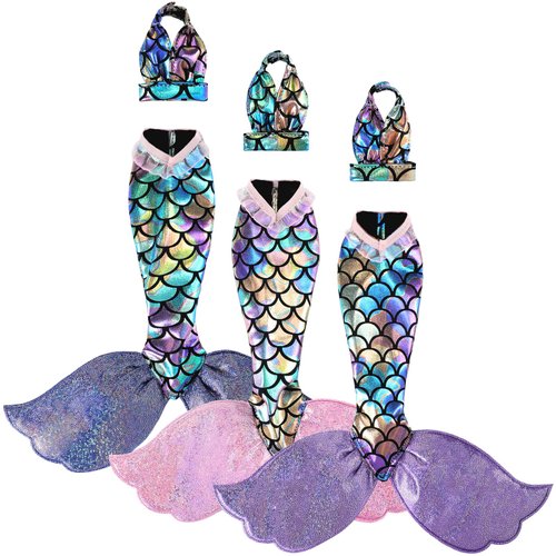Zhanmai 3 Sets Mermaid Doll Accessories Doll Clothes Mermaid Tail Dress Doll Set Colorful Mermaid Dresses Bikini Swimwear for 11.5-12 Inch Doll Girl Birthday Gift(Blue, Pink, Purple,Cute Style)