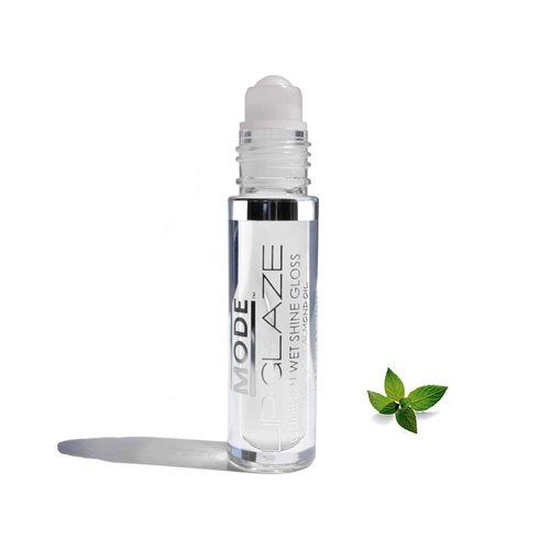 MODE Lip Glaze Flavored Lip Gloss PEPPERMINT Flavor Roll On Sweet Wet Deliciouys Nourishing Shine, Hydrating Moisturizing Natural Skincare Fruit Oils
