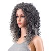 SWACC 20-Inch Long Big Bouffant Curly Wigs for Women Synthetic Heat Resistant Fiber Hair Pieces with Wig Cap (Gray Mixed Highlights)