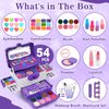 Kids Makeup Kit for Girl Gifts, 54PCS Teensymic Toys Washable Little Girls Princess Make Up Toys for 4 5 6 7 8 9 Year Old Girl Birthday Gift (Purple)