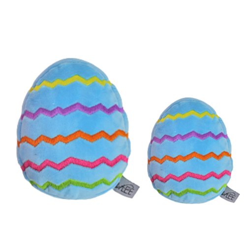 Midlee Plush Easter Egg Dog Toy- Blue (Small)