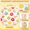 Potchen 100 Pcs Donut Theme Dessert Plates Bulk 7 x 7 Inch Sweet Donut Paper Plates Disposable Square Donut Paper Plates for Birthday Baby Shower Party Decor Supplies