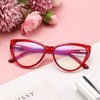 TEAPLMTT Cat Eye Blue Light Blocking Glasses for Women Trendy TR90 Frame Anti Blue Ray Eyesatrain Computer Eyeglasses(Red)
