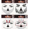 PADOUN Halloween Face Gems Stickers, 4-Pack Day of the Died Skull Face Jewels Stickers, Temporary Rhinestone Face Gems Tattoo Stickers for Festival Halloween Rave Carnival Party
