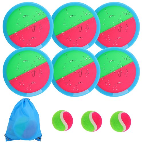 Tyxywmm Toss and Catch Game Ball Set, 6 Rackets and 3 Balls,Outdoor Play Set, Games for Kids, Outdoor and Beach Toys, Catch Games and Beach Play Toy