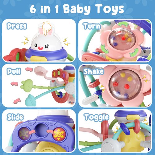 OSIMILY Montessori Toys for 1 Year Old, Baby Toys for 6-12-18 Months, Travel Sensory Toys for Toddlers 1-3, Learning Fine Motor Skills| 1st Birthday Gifts Boy 12 Months +