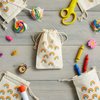 Party Favor Bags - 12-Pack Rainbow Party Favor Bags - Mini Canvas Drawstring Treat Gift Pouches, Rainbow Party Supplies | Kids Birthdays, Unicorn Parties, Rainbows with Gold Glitter, 4 x 6 Inches