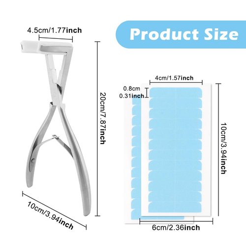 Tape in Hair Extensions Plier & 2 Sheets Hair Extension Tape,Stainless Steel Flat Surface Sealing Hair Extension Tools,Tape in Pliers Hair Extensions Pliers,for Women Hair
