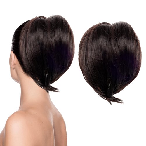 Fumwase Short Ponytail Extension Synthetic Hair Pieces for Women 7’’ Straight Ponytail Wig Elasti...