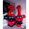 Red 22 Number Balloons, 40 Inch Giant Number 22 Balloons Foil Mylar Helium Red Number Balloons for 22th Birthday Party Supplies Anniversary Event Celebration Decorations