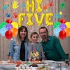Hi Five Birthday Party Decorations Boy Girl - 5th Birthday Decorations Balloon Garland Kit with Hi Five Foil Banner, Handprint Sticker Glitter Cake Topper for Five Birthday Party