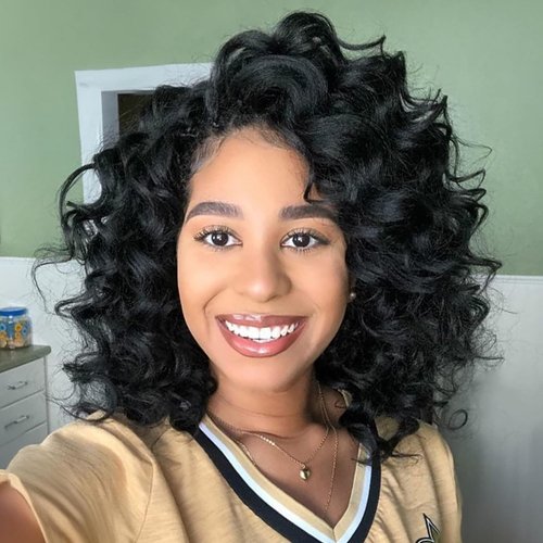 ToyoTree Ocean Wave Crochet Hair - 9 Inch 8 Packs Natural Black Short Curly Deep Wave Crochet Hair, Synthetic Ocean Wave Braiding Hair Extensions (9 Inch,1B-8P)