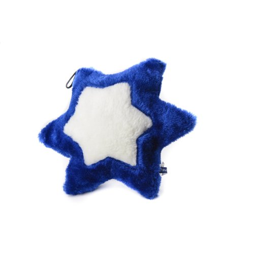 Copa Judaica Chewish Treat Star of David Squeaker Plush Dog Toy, Blue and White