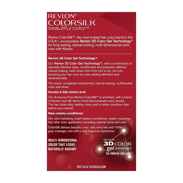 Revlon ColorSilk Hair Color, Medium Rich Brown [47] 1 ea