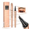 Eyebrow Pencil,Light Brown 4-Point Micro-Fork Tip Eyebrow Pen,Smudge-Proof Portable Microblading Eyebrow Pencil,Eye Makeup Long-Lasting Waterproof To Create Exquisite Eyebrow Hair for Women