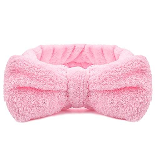 Spa Headband for Washing Face, Girls Makeup Headband Bow Tie Hair Band, Microfiber Women Headbands to Facial Clean, Elastic Headband to Wash Face Skincare Cosmestic Sports Yoga Shower