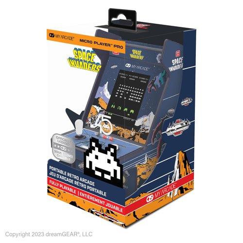 My Arcade Space Invaders Micro Player Pro: Officially Licensed Classic Arcades 6.75" Mini Arcade Machine, Video Game Collectible