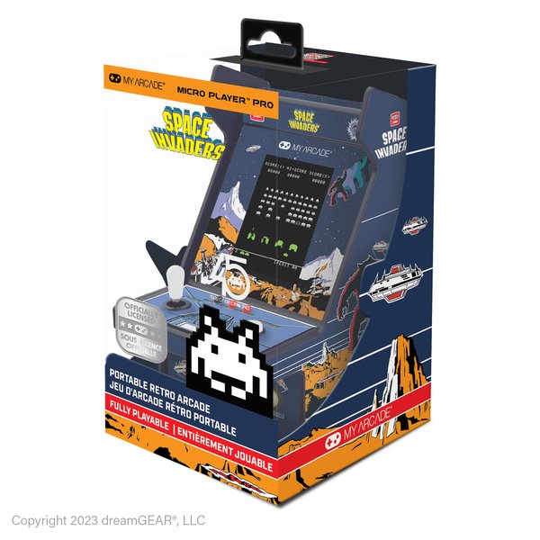 My Arcade Space Invaders Micro Player Pro: Officially Licensed Classic Arcades 6.75" Mini Arcade Machine, Video Game Collectible
