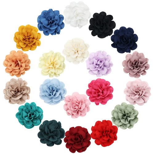 inSowni 20 Pack Vintage Retro 10cm / 4" Rose Flower Alligator Hair Clips Lined Duckbill Barrettes Silk Hair Flowers Bow Mexican Floral Hair Pins Accessories for Baby Girls Toddlers Kids Teens Women