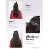 LUVME HAIR Fullness with 1 Pack Silky Straight Clip in Hair Extensions, 16inch 135g 9pcs Natural Black Hair Extensions Real Human Hair for Women