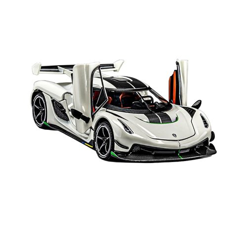 Therina Toy Cars Model Koenigsegg Jesko 1/24 White Alloy Collectibles Die-cast Vehicles with Sound and Light