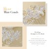 Latious Silver Bride Wedding Flower Hair Comb Floral Bridal Hair Clip Pearl Hair Piece Hair Accessories for Women and Girls