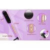 Negative Ionic Hair Straightener Brush with 9 Temp Settings, 30s Fast Heating, Hair Straightening Comb with LED Display, Anti-Scald & Auto-Shut Off Hair Straightening Iron (Purple)