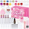 JCOOS Lip Gloss Making Kit, Lip Gloss Set for Teens Lip Kit Fun DIY Lipgloss Making Kit, Lip Gloss Kit for Girls, Make Your Own Lip Gloss Kit, Moisturizing Glitter Kids Lip Gloss for Girls Woman Gifts