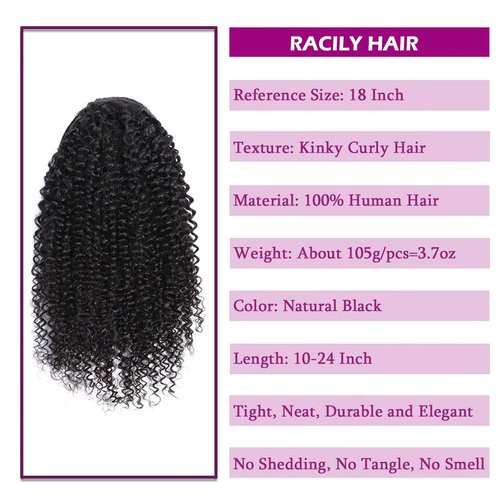 Human Hair Wrap Drawstring Ponytail Water Wave 1B Black Corn Wave Ponytail Extension Natural Curl for Black Women (16", 1B, Natural Wave)