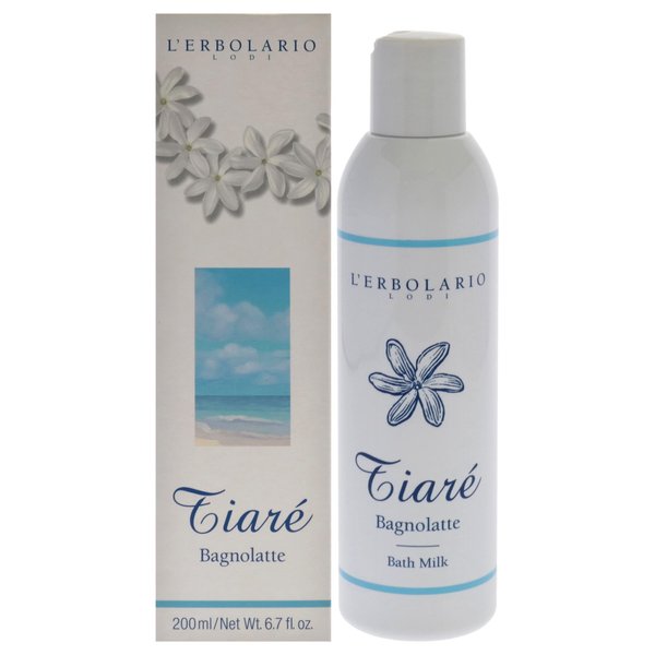 LErbolario Tiare Bath Milk, 6.7 oz - Body Wash - with Extracts of Tiare Flowers - with Monoi and Coconut Milk - Floral Fruity Scent - Cruelty-Free