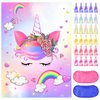 NEBURORA Pin The Horn on The Unicorn with 30 PCS Horns Birthday Party Supplies for Girls Birthday Christmas Party Game for Kids
