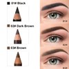 12 Pcs Black Eyebrow Pencil Eyeliner Set Wooden Eyebrow Pencil Waterproof Long-Lasting for Natural Looking Brows and Eyeliner with Sharpener (01# Black)