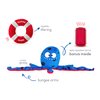 BULLTUG - Octopus Dog Toy Set | 3-in-1 Interactive Fun: Squeaky Plush Octopus with Crinkly Bungee Arms, Durable Life Ring, Hidden Spiky Squeaker | Easy to Clean, Dog Sizes
