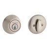 Kwikset 660 Deadbolt Deadbolt Lock, Satin Nickel Round Exterior Keyed Front Entry Door, Pick Resistant SmartKey Rekey Security, Single Cylinder Dead Bolt, with Microban Protection
