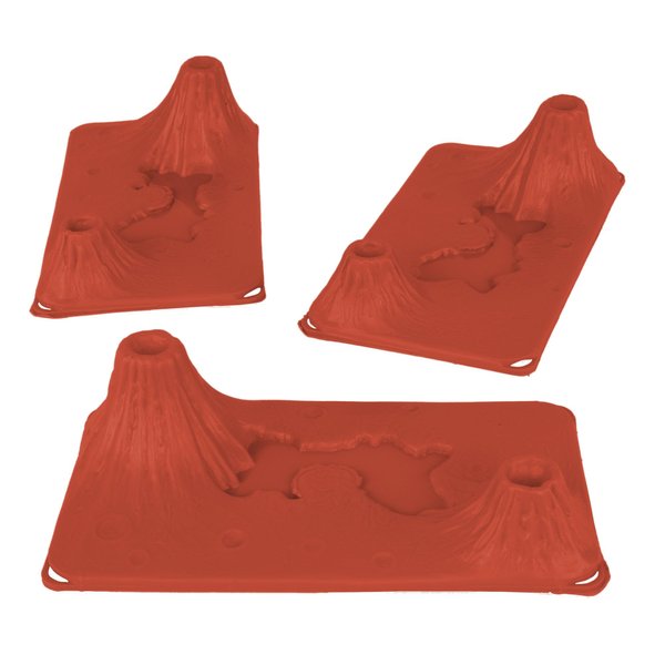 TimMee Volcanic Terrain - 3pc Red Rust Plastic Playset Accessory USA Made