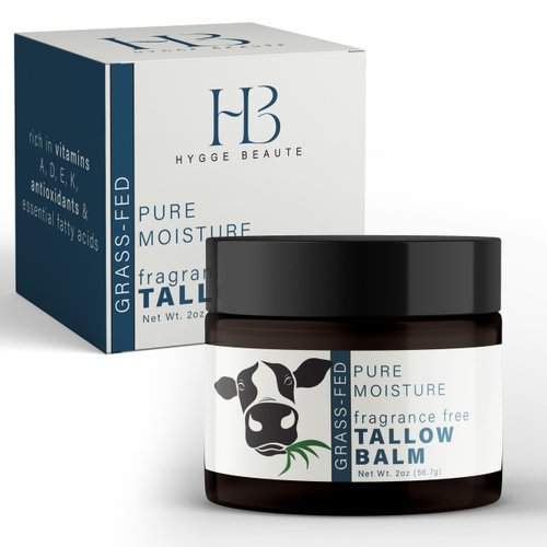 Grass Fed Beef Tallow for Skin - Tallow Face Moisturizer - Beef Tallow Balm for Face - Head to Toe Tallow Skin Care - Grass Fed Beef Tallow Moisturizer - Organic Beef Tallow for Face (Fragrance Free)