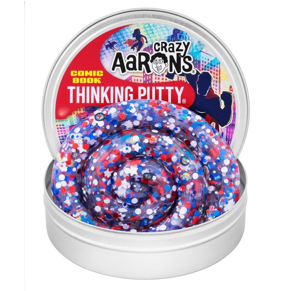 Crazy Aaron's Comic Book Thinking Putty - 4" Tin Thinking Putty - Non-Toxic Sensory Play Putty - Never Dries Out - Creative Toy Fun for Ages 3+