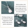 Yean Bride Silver Necklace Earrings Set Crystal Bridal Wedding Jewelry Sets Rhinestone Choker Necklace for Women (Set 2)