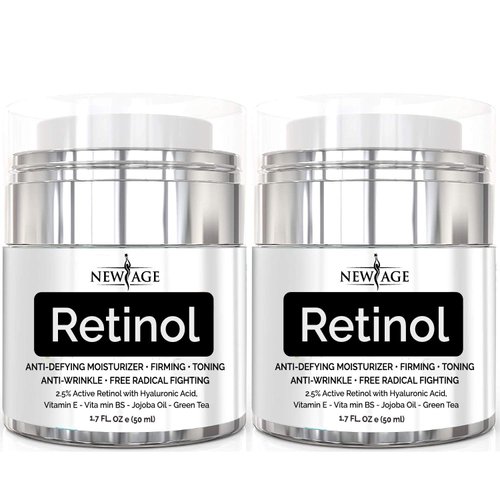 NEW AGE Retinol Cream Neck &amp; Facial Moisturizer Serum with Hyaluronic Acid, Vitamin E - Anti Agin...