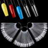 Fcozpjk Nail Swatch Sticks, 150Pcs Clear Nail Color Swatch Sticks with Ring, Ballerina Practice Nail Tips, Nail Polish Display Sample Sticks, Nail Stuff for Nail Techs