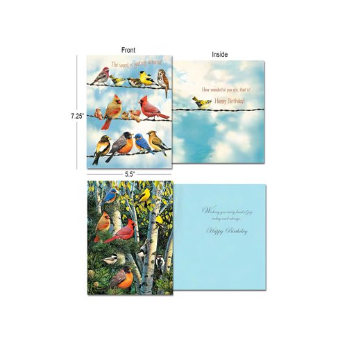 Leanin' Tree, Wings and Wishes, Greeting Cards Assortment Box, Assorted Cards with Envelopes All Occasion, (20 Greeting Cards, 22 Colorful Envelopes)