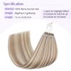 Microlink U Tip Hair Extensions Human Hair 16 Inch Micro Bead Utip Hair Extensions Real Human Hair Ash Blonde mix Bleach Blonde Hair Extension 1g per Strand 50 Strands