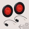 TRUE MODS 2pc 2.5" 12V Red Round LED Clearance Side Marker Lights [DOT FMVSS 108] [SAE P2] [Reflector Lens] [Grommet & Plugs] [Flush-Mount] [Waterproof IP67] for Boat Trailer Semi Truck RV Peterbilt