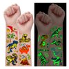 Partywind 20 Sheets (180 Styles) Dinosaur Kids Temporary Tattoos, Dinosaur Party Favors Supplies for Boys Party, Birthday Decorations Toys (Glow + Metallic Glitter Styles)
