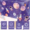4 Pack Space Tablecloth Galaxy Table Cloth Rocket Astronaut Table Cover Space Planet Tablecover First Trip Around The Sun Decorations Space Themed Party Supplies Outer Space Party Decor 86 x 51 Inch