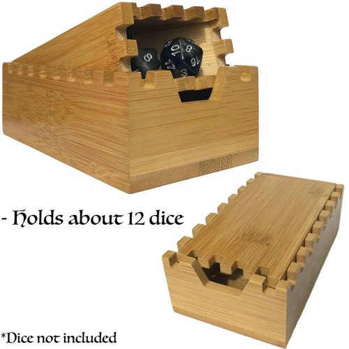 Bamboo Dice Tower | Special Edition Wooden Rolling Case | Perfect for DM's, Mini Games, RPG Players, DND, Dungeons and Dragons | Foldable Handcrafted Wood Die Roller Castle | Collapsible Chest
