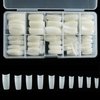 French Acrylic False Nail Tips, 500PCS Fake Nail Shape Artificial False Nails Tips 10 Sizes with Case for Nail Art Salons (Natural)