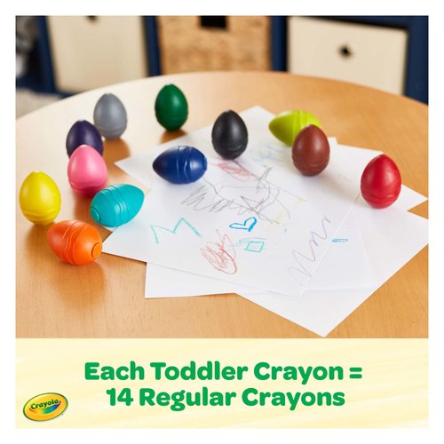 Crayola Egg Crayons (12ct), Washable Toddler Crayons, Jumbo Crayons for Toddlers, Preschool Art Supplies, Toddler Gifts, Ages 1+