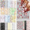 IDDFEVE 30 Sheets All Holiday Nail Art Stickers, Variety Pack Seasonal Nail Decals, Self-Adhesive Colorful Design for Daisy Flowers Butterflies Star Halloween Christmas