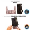 Copper Fit Unisex Adult Fingerless Rapid Relief Adjustable Wrist Wrap with Ice Pack or Heat Therapy, Black, Adjustable